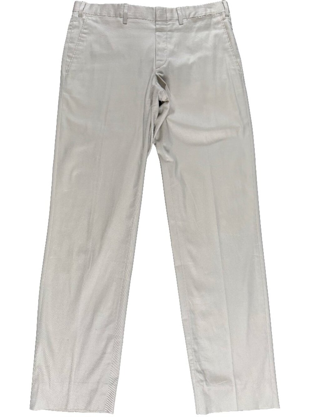Brioni Sea Island Cotton Pleated Slim Fit Trousers Bone men's size IT46 / 32x30
